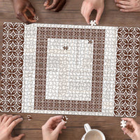 Samoa Siapo Brown Trimmed Puzzle Samoa White Sunday LT01 - Polynesian Pride