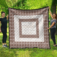 Samoa Siapo Brown Trimmed Quilt Samoa White Sunday LT01 - Polynesian Pride