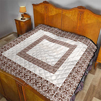 Samoa Siapo Brown Trimmed Quilt Samoa White Sunday LT01 - Polynesian Pride