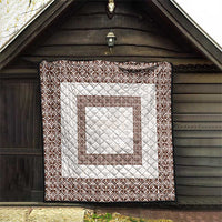 Samoa Siapo Brown Trimmed Quilt Samoa White Sunday LT01 - Polynesian Pride