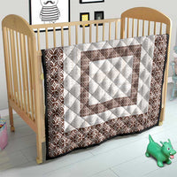 Samoa Siapo Brown Trimmed Quilt Samoa White Sunday LT01 - Polynesian Pride
