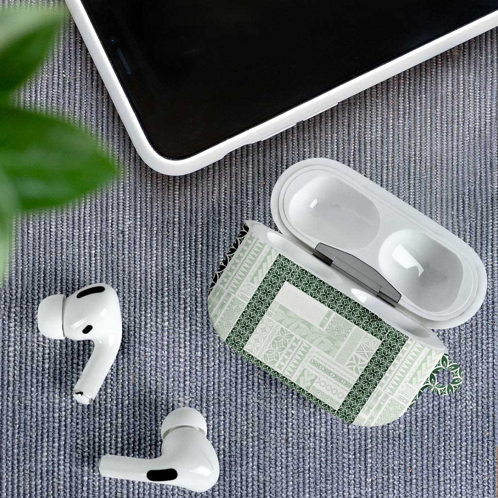 Samoa Siapo Green Trimmed AirPods Case Samoa White Sunday LT01 - Polynesian Pride