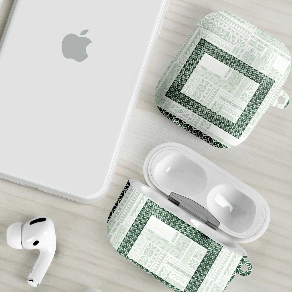 Samoa Siapo Green Trimmed AirPods Case Samoa White Sunday LT01 - Polynesian Pride