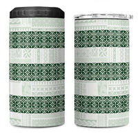 Samoa Siapo Green Trimmed 4 in 1 Can Cooler Tumbler Samoa White Sunday LT01 One Size: 16 oz Green - Polynesian Pride