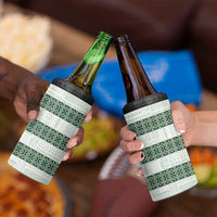 Samoa Siapo Green Trimmed 4 in 1 Can Cooler Tumbler Samoa White Sunday LT01 - Polynesian Pride
