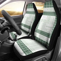 Samoa Siapo Green Trimmed Car Seat Cover Samoa White Sunday LT01 - Polynesian Pride
