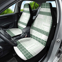Samoa Siapo Green Trimmed Car Seat Cover Samoa White Sunday LT01 - Polynesian Pride
