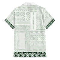 Samoa Siapo Green Trimmed Hawaiian Shirt Samoa White Sunday LT01 - Polynesian Pride