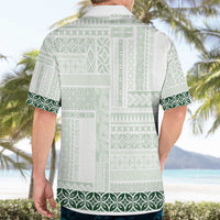 Samoa Siapo Green Trimmed Hawaiian Shirt Samoa White Sunday LT01 - Polynesian Pride