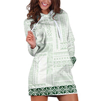 Samoa Siapo Green Trimmed Hoodie Dress Samoa White Sunday LT01 Green - Polynesian Pride