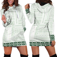 Samoa Siapo Green Trimmed Hoodie Dress Samoa White Sunday LT01 - Polynesian Pride