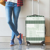 Samoa Siapo Green Trimmed Luggage Cover Samoa White Sunday LT01 - Polynesian Pride
