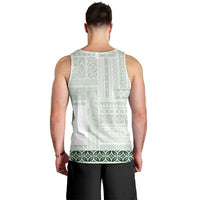 Samoa Siapo Green Trimmed Men Tank Top Samoa White Sunday LT01 - Polynesian Pride