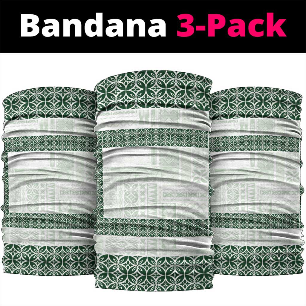 Samoa Siapo Green Trimmed Neck Gaiter Samoa White Sunday LT01 package One Size: 25*50cm Green - Polynesian Pride