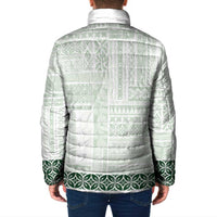 Samoa Siapo Green Trimmed Padded Jacket Samoa White Sunday LT01 - Polynesian Pride