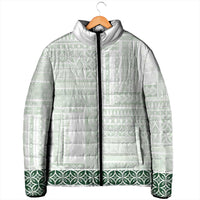 Samoa Siapo Green Trimmed Padded Jacket Samoa White Sunday LT01 - Polynesian Pride