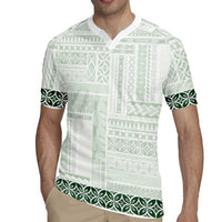 Samoa Siapo Green Trimmed Rugby Jersey Samoa White Sunday LT01 - Polynesian Pride