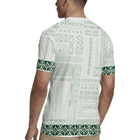 Samoa Siapo Green Trimmed Rugby Jersey Samoa White Sunday LT01 - Polynesian Pride