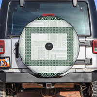 Samoa Siapo Green Trimmed Spare Tire Cover Samoa White Sunday LT01 Green - Polynesian Pride
