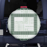 Samoa Siapo Green Trimmed Spare Tire Cover Samoa White Sunday LT01 No hole Green - Polynesian Pride