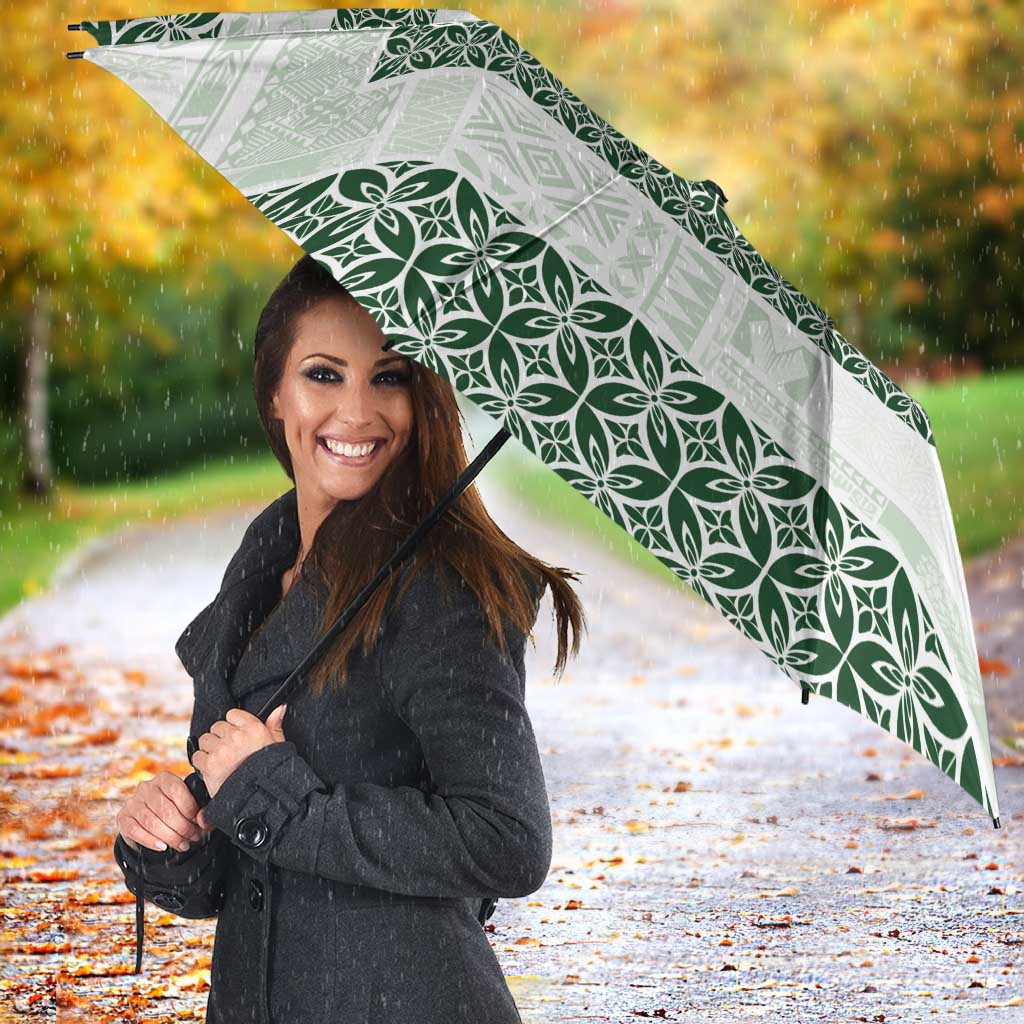 Samoa Siapo Green Trimmed Umbrella Samoa White Sunday LT01 - Polynesian Pride