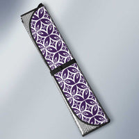 Samoa Siapo Purple Trimmed Auto Sun Shade Samoa White Sunday LT01 - Polynesian Pride