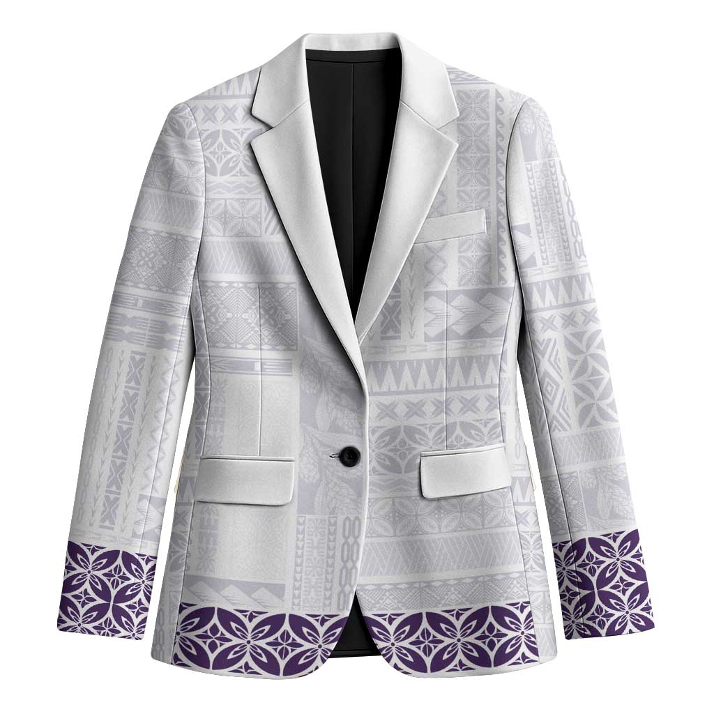 Samoa Siapo Purple Trimmed Blazer Samoa White Sunday LT01 Unisex Purple - Polynesian Pride