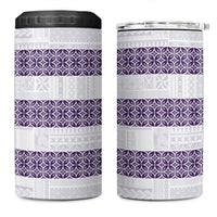 Samoa Siapo Purple Trimmed 4 in 1 Can Cooler Tumbler Samoa White Sunday LT01 One Size: 16 oz Purple - Polynesian Pride