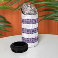 Samoa Siapo Purple Trimmed 4 in 1 Can Cooler Tumbler Samoa White Sunday LT01 - Polynesian Pride