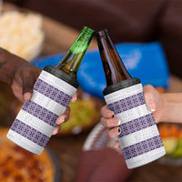 Samoa Siapo Purple Trimmed 4 in 1 Can Cooler Tumbler Samoa White Sunday LT01 - Polynesian Pride