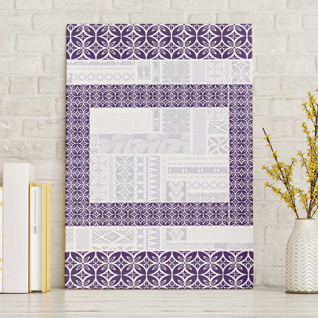 Samoa Siapo Purple Trimmed Canvas Wall Art Samoa White Sunday LT01 Without Frame Purple - Polynesian Pride