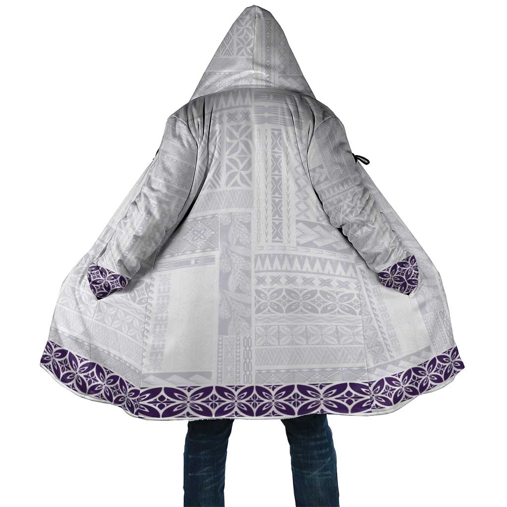 Samoa Siapo Purple Trimmed Cloak Samoa White Sunday LT01 Unisex Purple - Polynesian Pride
