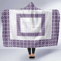 Samoa Siapo Purple Trimmed Hooded Blanket Samoa White Sunday LT01 One Size Purple - Polynesian Pride