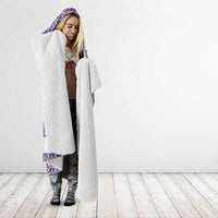 Samoa Siapo Purple Trimmed Hooded Blanket Samoa White Sunday LT01 - Polynesian Pride