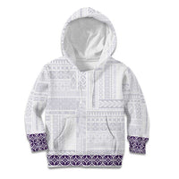 Samoa Siapo Purple Trimmed Kid Hoodie Samoa White Sunday LT01 Hoodie Purple - Polynesian Pride