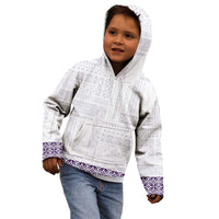 Samoa Siapo Purple Trimmed Kid Hoodie Samoa White Sunday LT01 - Polynesian Pride