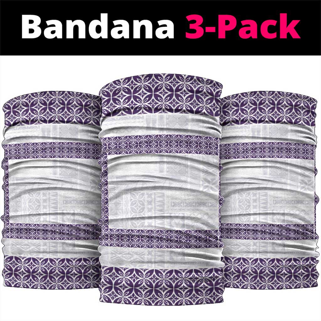 Samoa Siapo Purple Trimmed Neck Gaiter Samoa White Sunday LT01 package One Size: 25*50cm Purple - Polynesian Pride