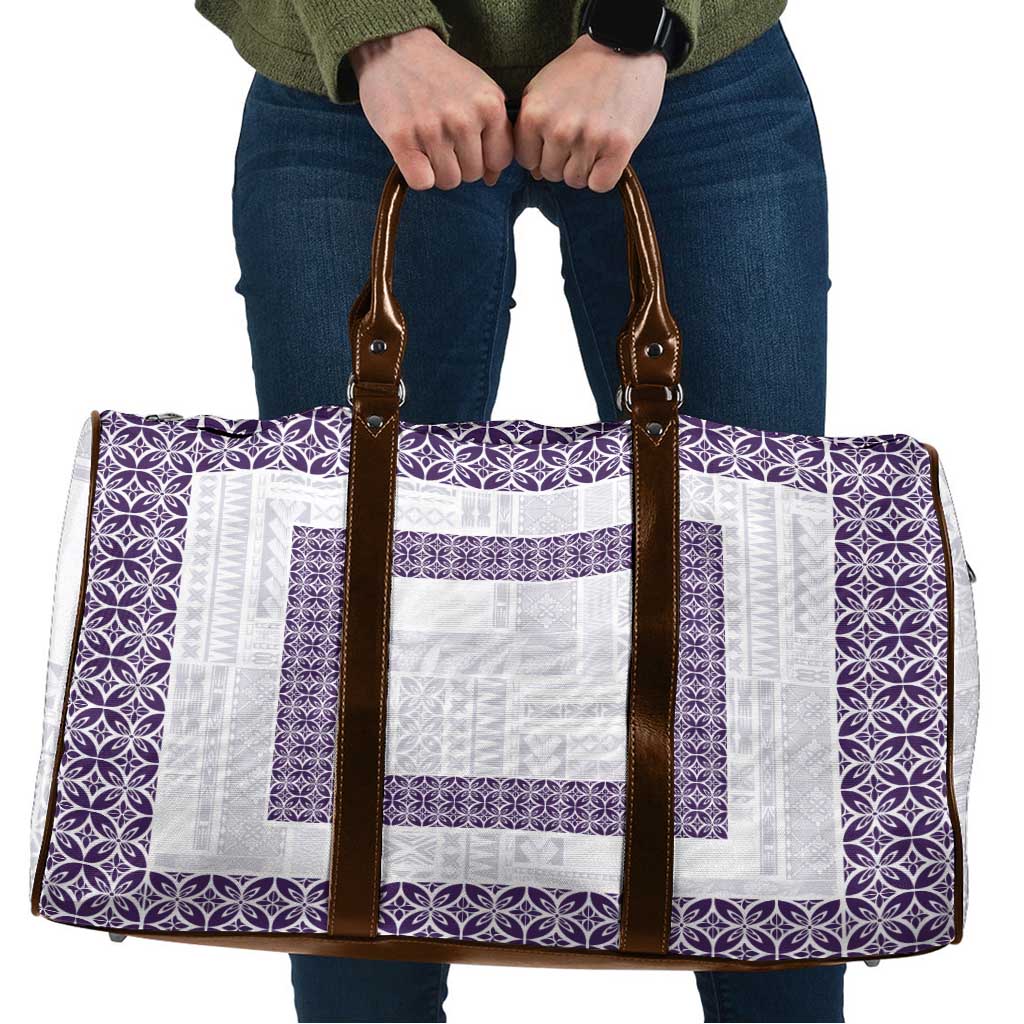 Samoa Siapo Purple Trimmed Travel Bag Samoa White Sunday LT01 Purple - Polynesian Pride