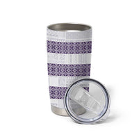 Samoa Siapo Purple Trimmed Tumbler Cup Samoa White Sunday LT01 - Polynesian Pride