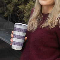 Samoa Siapo Purple Trimmed Tumbler Cup Samoa White Sunday LT01 - Polynesian Pride