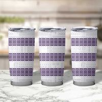 Samoa Siapo Purple Trimmed Tumbler Cup Samoa White Sunday LT01 - Polynesian Pride