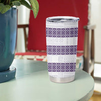 Samoa Siapo Purple Trimmed Tumbler Cup Samoa White Sunday LT01 - Polynesian Pride