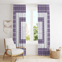 Samoa Siapo Purple Trimmed Window Curtain Samoa White Sunday LT01 - Polynesian Pride