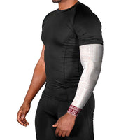 Samoa Siapo Red Trimmed Arm Sleeves Samoa White Sunday LT01 - Polynesian Pride