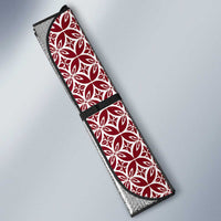 Samoa Siapo Red Trimmed Auto Sun Shade Samoa White Sunday LT01 - Polynesian Pride