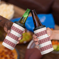Samoa Siapo Red Trimmed 4 in 1 Can Cooler Tumbler Samoa White Sunday LT01 - Polynesian Pride