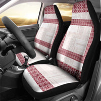 Samoa Siapo Red Trimmed Car Seat Cover Samoa White Sunday LT01 - Polynesian Pride