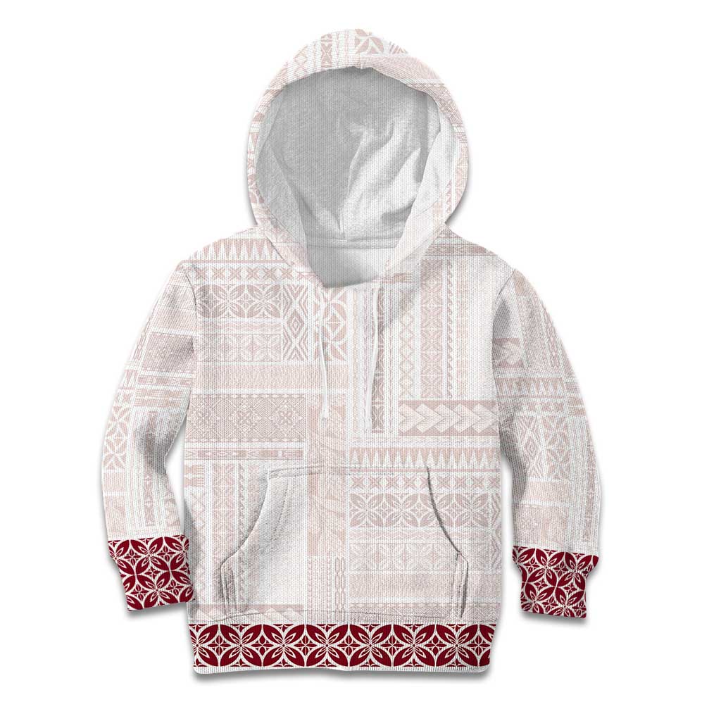 Samoa Siapo Red Trimmed Kid Hoodie Samoa White Sunday LT01 Hoodie Red - Polynesian Pride
