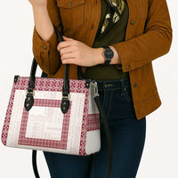 Samoa Siapo Red Trimmed Leather Bag Samoa White Sunday LT01 - Polynesian Pride
