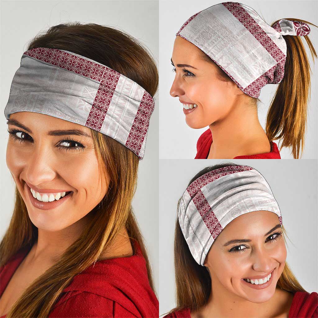 Samoa Siapo Red Trimmed Neck Gaiter Samoa White Sunday LT01 - Polynesian Pride